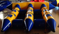 Pesce gonfiabile della mosca della barca di banana di Customed 6 Seaters per i giocattoli dello stagno di esplosione fornitore